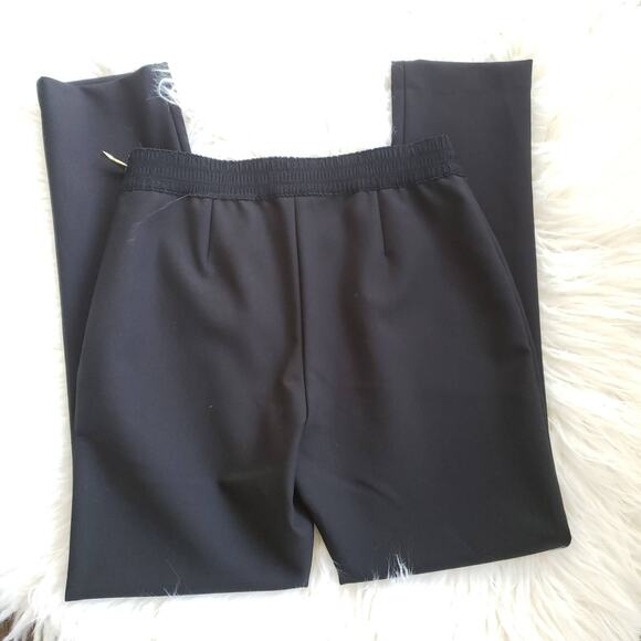Kate Spade Edie Cigarette Pants Black Gold Zip Stretch Knit Banded Waist Women 4 - Picture 6 of 9